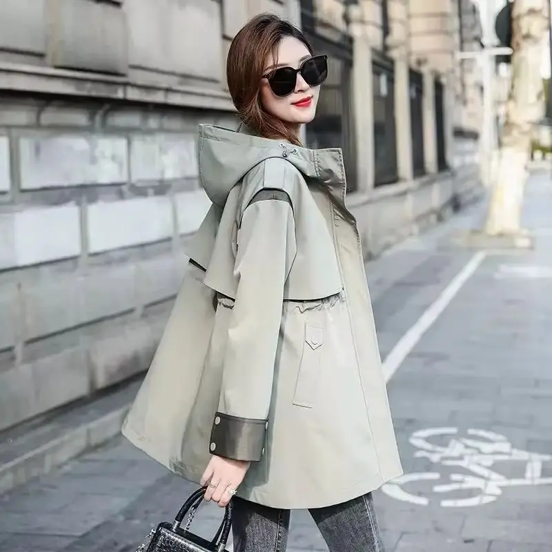 2025 Spring Autumn New Korean Edition Fashion Loose Work Clothes Windbreaker for Women Medium to Long High End Short Coat Trendy