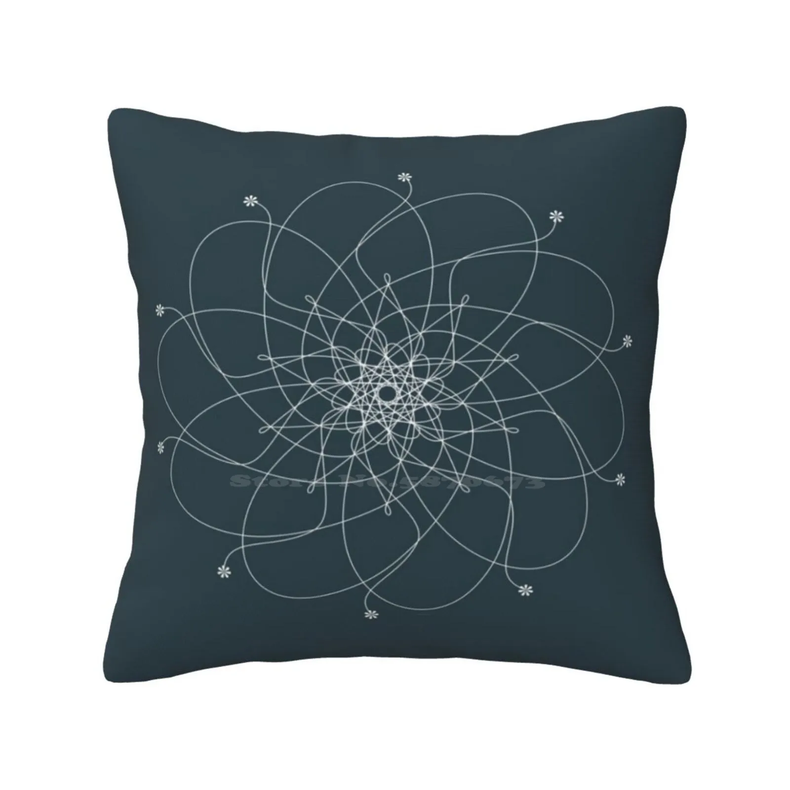 Funda de almohada con diseño de flor de nirblu para decoración del hogar, adorno de Vector para dormitorio, gráfico de Mandala blanco