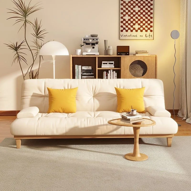 Solid wood folding sofa bed