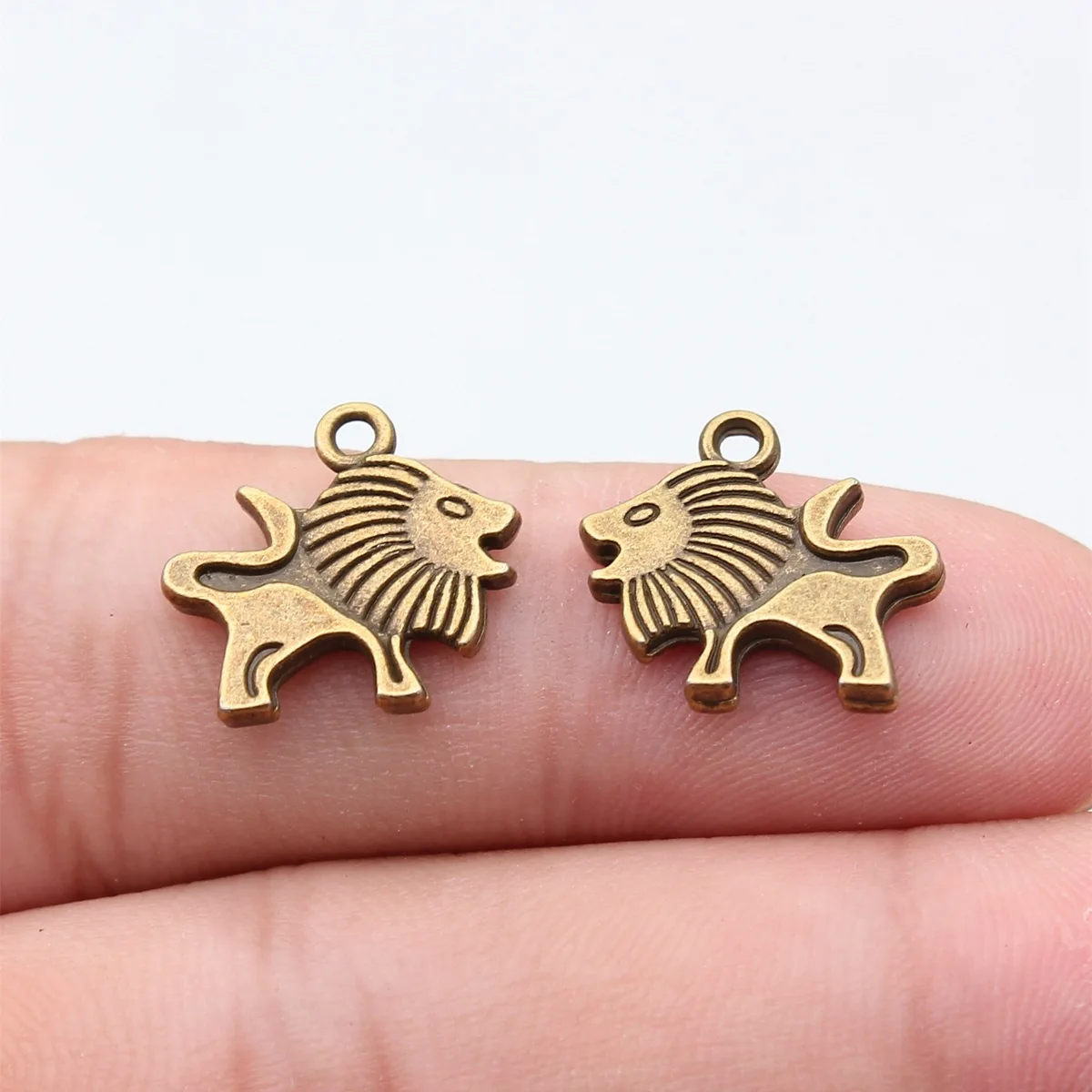 5pcs 16x15mm 2 Colors Antique Silver Color Antique Bronze Color Lion Charms Pendant For Hand Crafts Jewelry Making