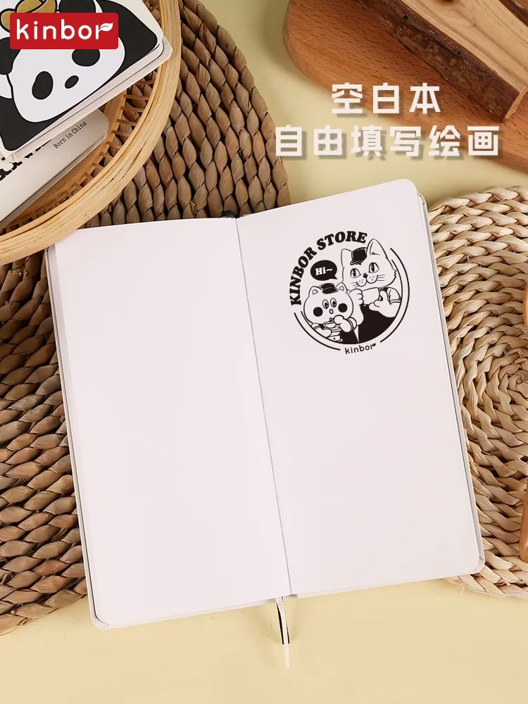 Kinbor Cute Panda Notebook Gird Blank Weekly Plan Hand Book Cat Coffee Kawaii Notepads And Journals Diary Book Birthday Gifts