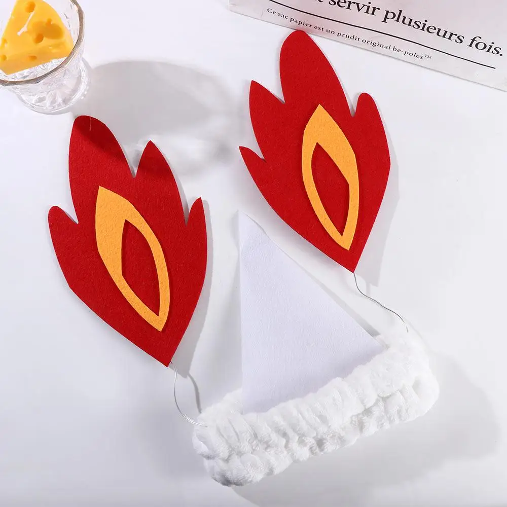 للفتيات مخيف النار أغطية الرأس أشباح سعيدة أفخم يوان Xiangqin الشعر هوب أغطية الرأس النساء العصابات الشعر هالوين عقال #4