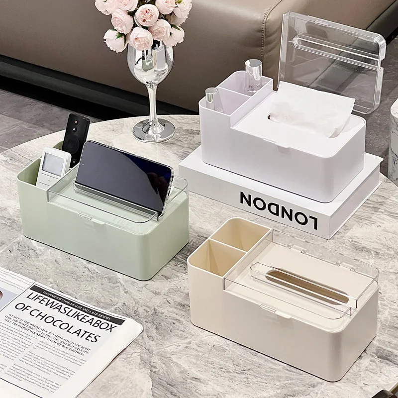 

Desktop Face Towel Storage Box Household Bathroom Toilet Carton Light Luxury High Value Living Room Tissue Box