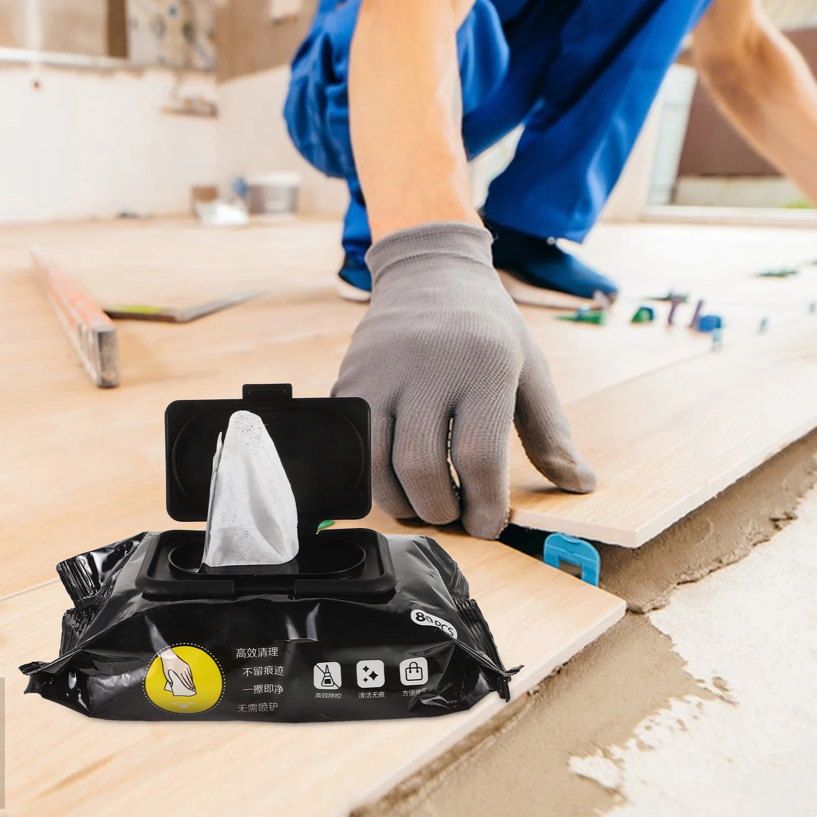 

1 Bag of Adhesive Remover Wipes Car Cleaning Wet Wipes for Glue Sticker Residue Fast Effective Safe on Paint Multi-Function