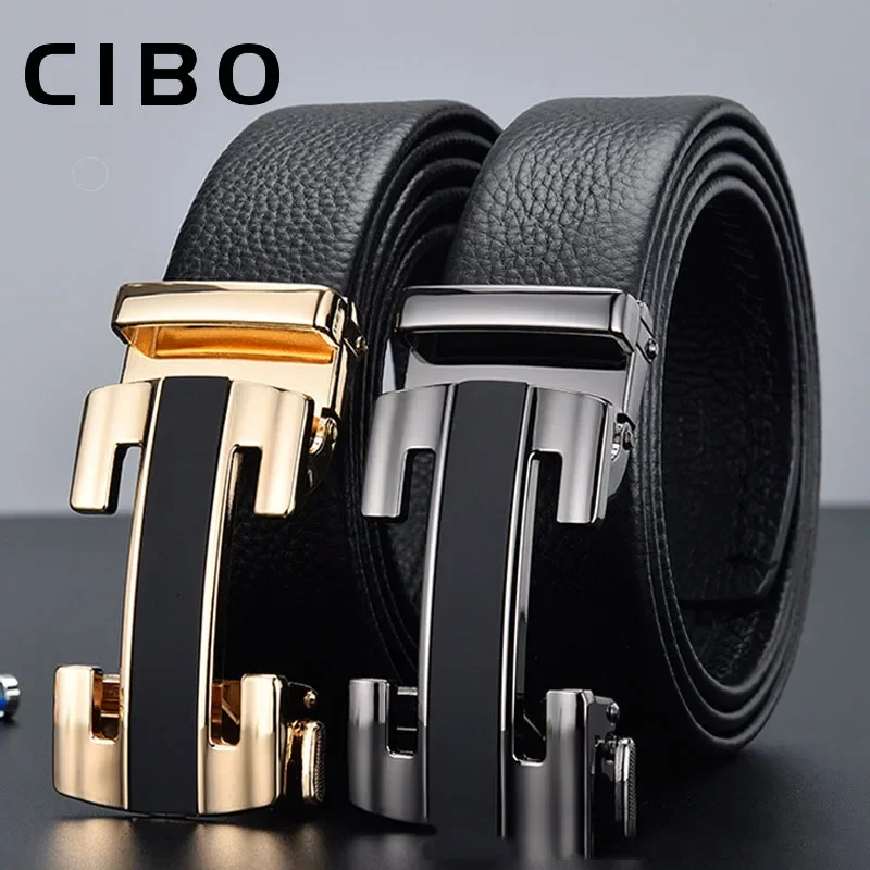 

CIBO Quality Cowhide Leather Men Belt Luxury Brand Designer Waist Band Suit Jeans Formal Wear Famous Brand Waist Seal Belts