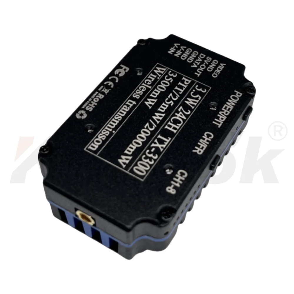3.3GHz 3.5W น้ําหนักเบาพิเศษ 24 ช่อง FPV Analog Video Transmission เครื่องส่งสัญญาณ 24.5g เฉพาะสําหรับ Drone Racing