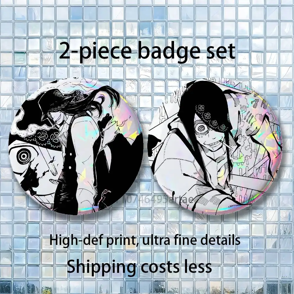 Joker cool Fire Force Benimaru Creative 2-piece set Backpack Clothes Jewelry Accessories Cartoon Round Brooch Button Badge Gifts