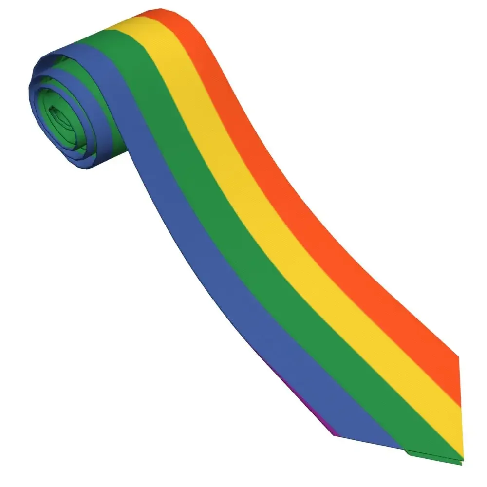 

LGBT Pride Necktie Unisex Silk Polyester 8 cm Wide Gay Rainbow Bisexual Lesbian Queer Asexual Neck Ties for Mens Gift