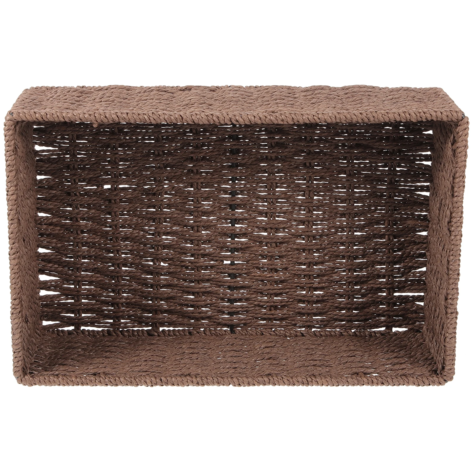

Paper Rope Woven Storage Basket Multipurpose Organizer Box Rustic Handcraft Design Safe Material Home Office Bedroom Closet
