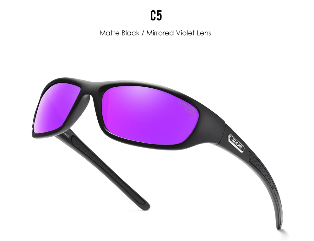 Kdeam fishing performance herren sonnenbrille polarisiert tr90 material markenlogo fahrrad brille mit reiß verschluss koffer kd0701 – Detail 25