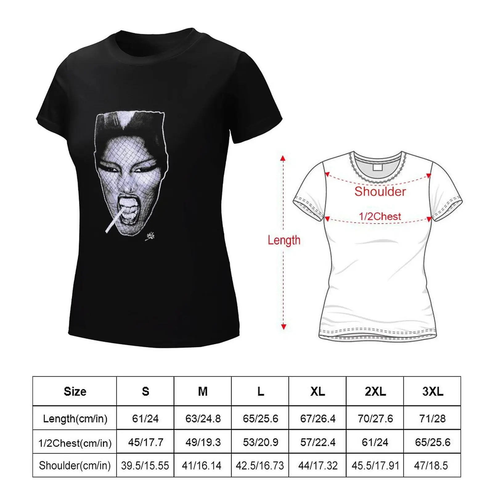 grace jones T-Shirt hippie clothes vintage clothes plus size tops Women tops