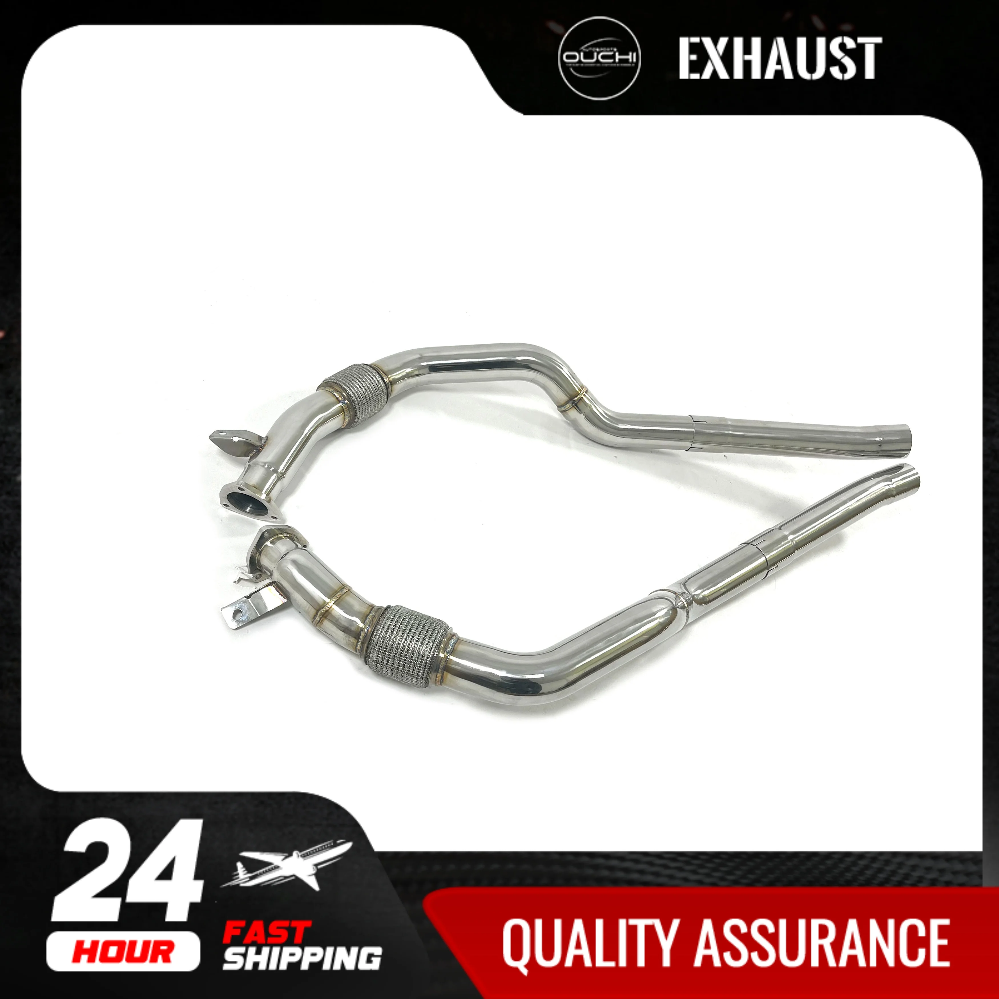 Fast shipping in 24 hours Resonant tube for Audi RS6 RS7 C8 2019-2023 OUCHI Stainless steel exhaust system Car Accessories