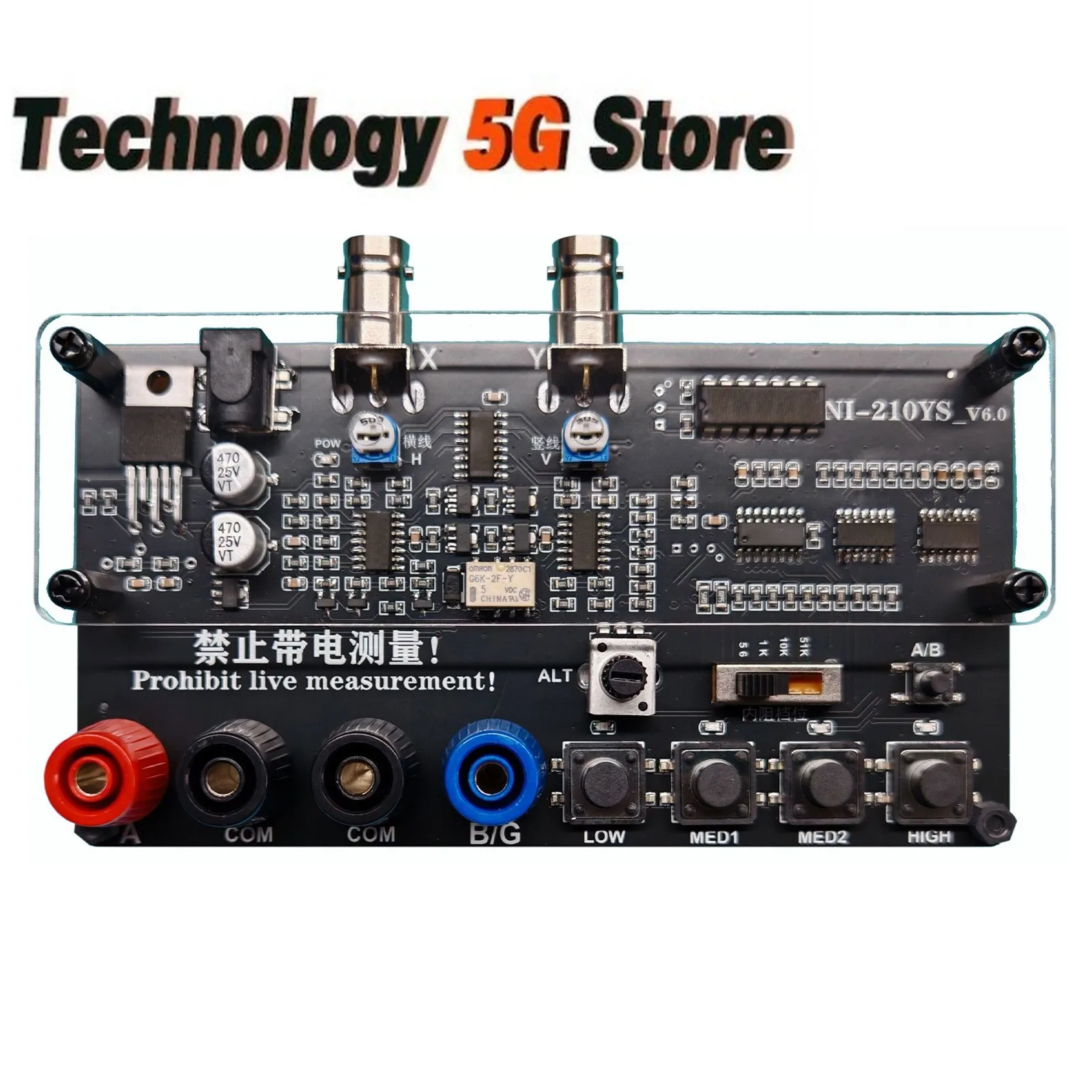 

VI Curve Tester Two-Channel Input (Acrylic Version Dual-Channel Display) Shows Four Test Frequencies