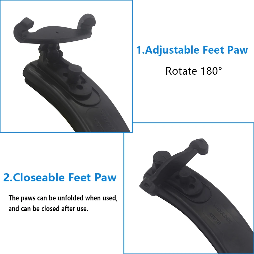 3/4 4/4 Violin  Adjustable Black Soft Shoulder Rest Pad  Violin Shoulder Rest  Violin Fiddle Accessories