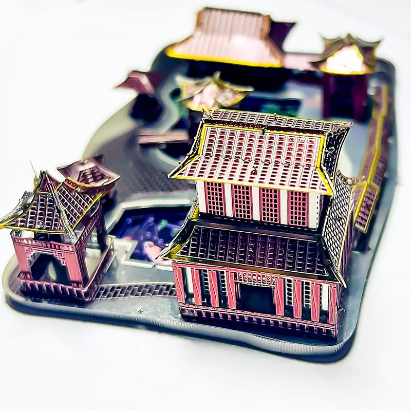 Colorful Suzhou Gardens 3D Metal Puzzle DIY Handmade Chinese Classical Architecture Assembly Model Jigsaw Puzzle Toys Gifs view 3