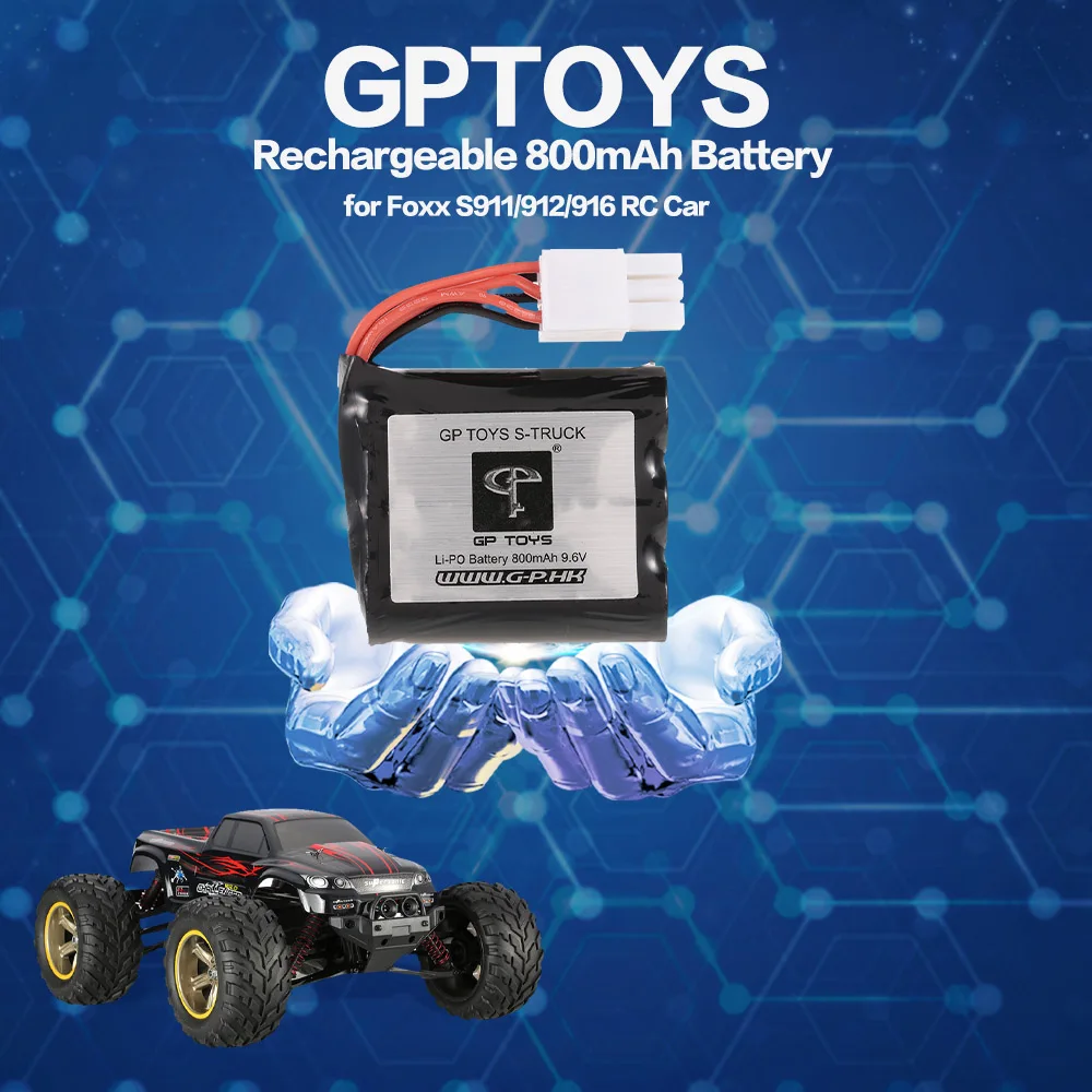 9.6V 800mAh Lipo Battery for GPTOYS Foxx S911 1/12 Monstre Truck Off-Road RC Car Battery