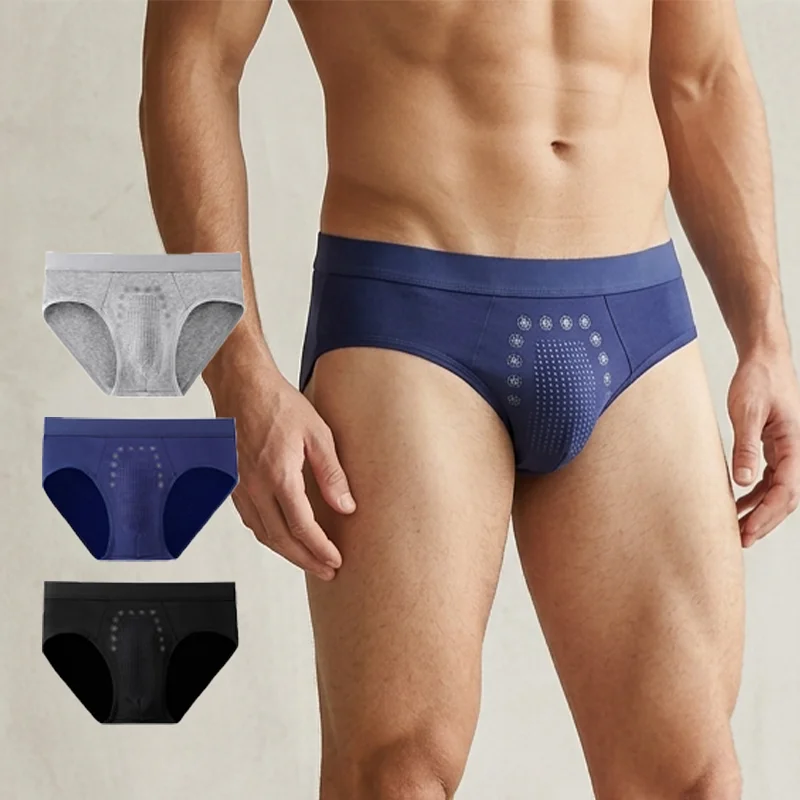 Men Briefs Cotton Underwear Breathable Soft Elastic Waistband Male Underpants Health Care Briefs