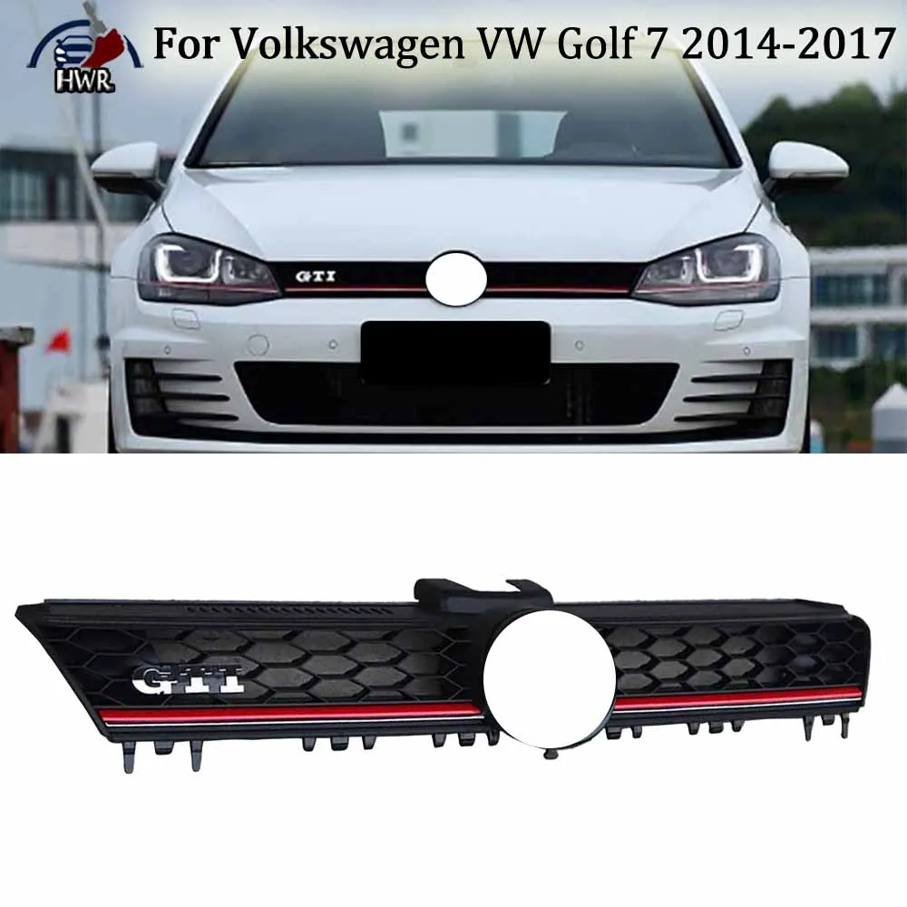 

For Golf 7 Bumper Grille Modified GTI Sporty Style Racing Parts Upgrade Appearance Replace Original Grille 2014 2015 2016 2017