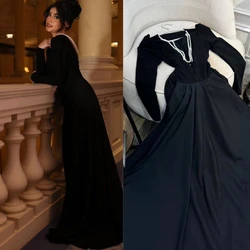 Jiayigong-Robe de Soirée en Satin, Classique et Moderne, Col Rond, Longueur au Sol, Ligne A, sur Mesure, pour Occasions