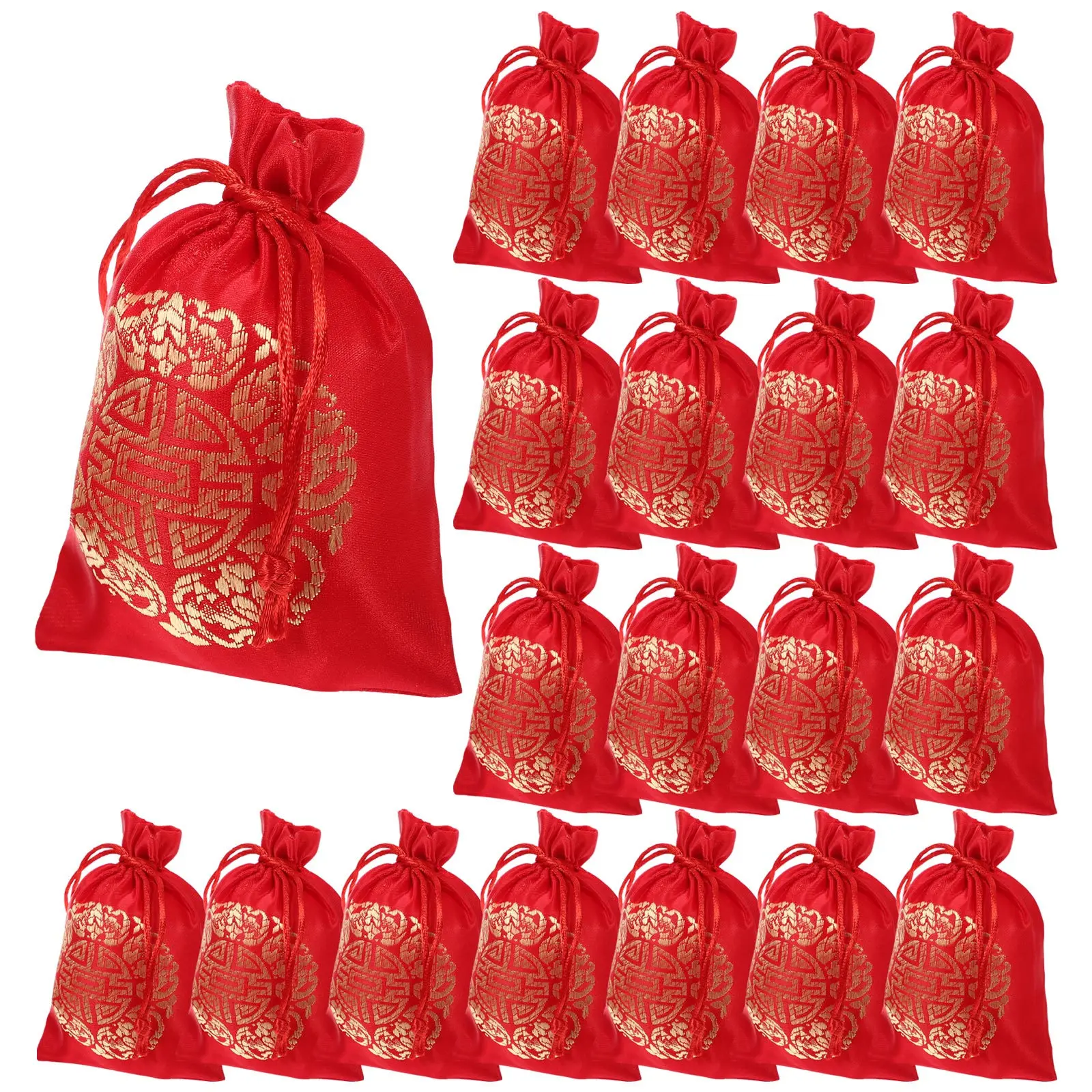 

20Pcs Drawstring Silk Bags for Jewelry Candy Small Gift Packing Storage Party Favor Wedding Candy Packaging Jewelry Pouches