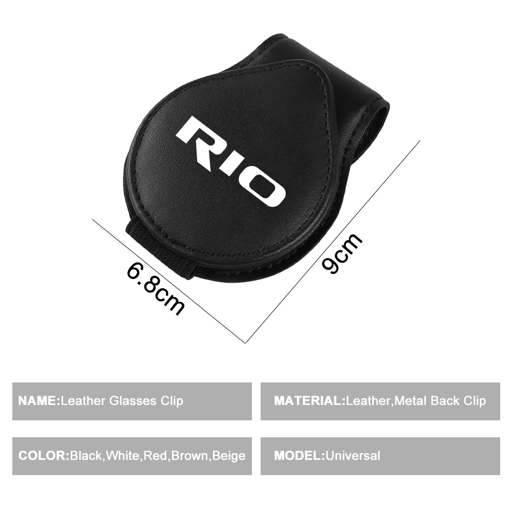 PU Couro Car Visor Óculos de Sol Clip, Titular do óculos, Card Clip, Auto Acessórios De Armazenamento Interior, Kia Rio 3, 4, K2, K3, X-Line