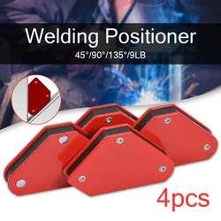 4Pcs/Set Welding Magnet Magnetic Holder Arrow Clamp 45/90/135 Degrees 9LB Magnetic Clamp For Welding Positioner Locator Tool