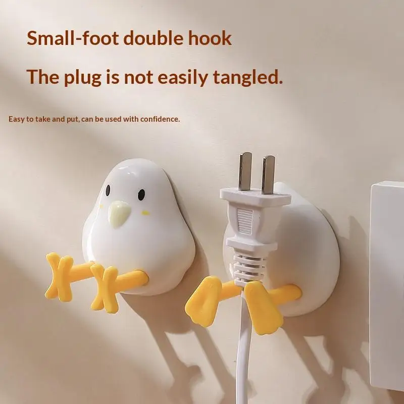 1/2Pcs Cable Rack Chicken Duck Shape Cable Holder Strong Load Bearing Data Cable Storage Hook Wall Mounted Space Saving Rack
