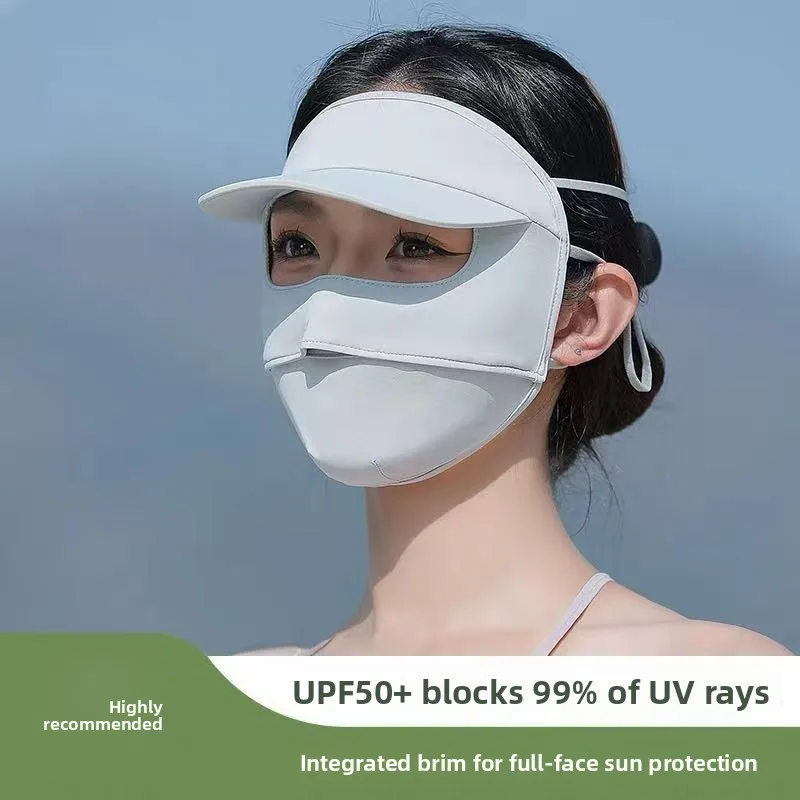 

Outdoor Women's Full Face Hat Sunscreen Mask Driving Sunshade Dustproof UV Protection Face Covering Female Face Mask Protection