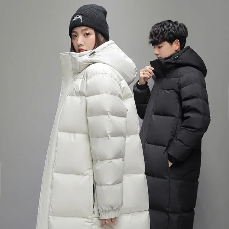 2023 Winter New Youth Fashion Trend Warm Extended Cotton Coat Couple Casual Fashion Loose Versatile Cotton Coat