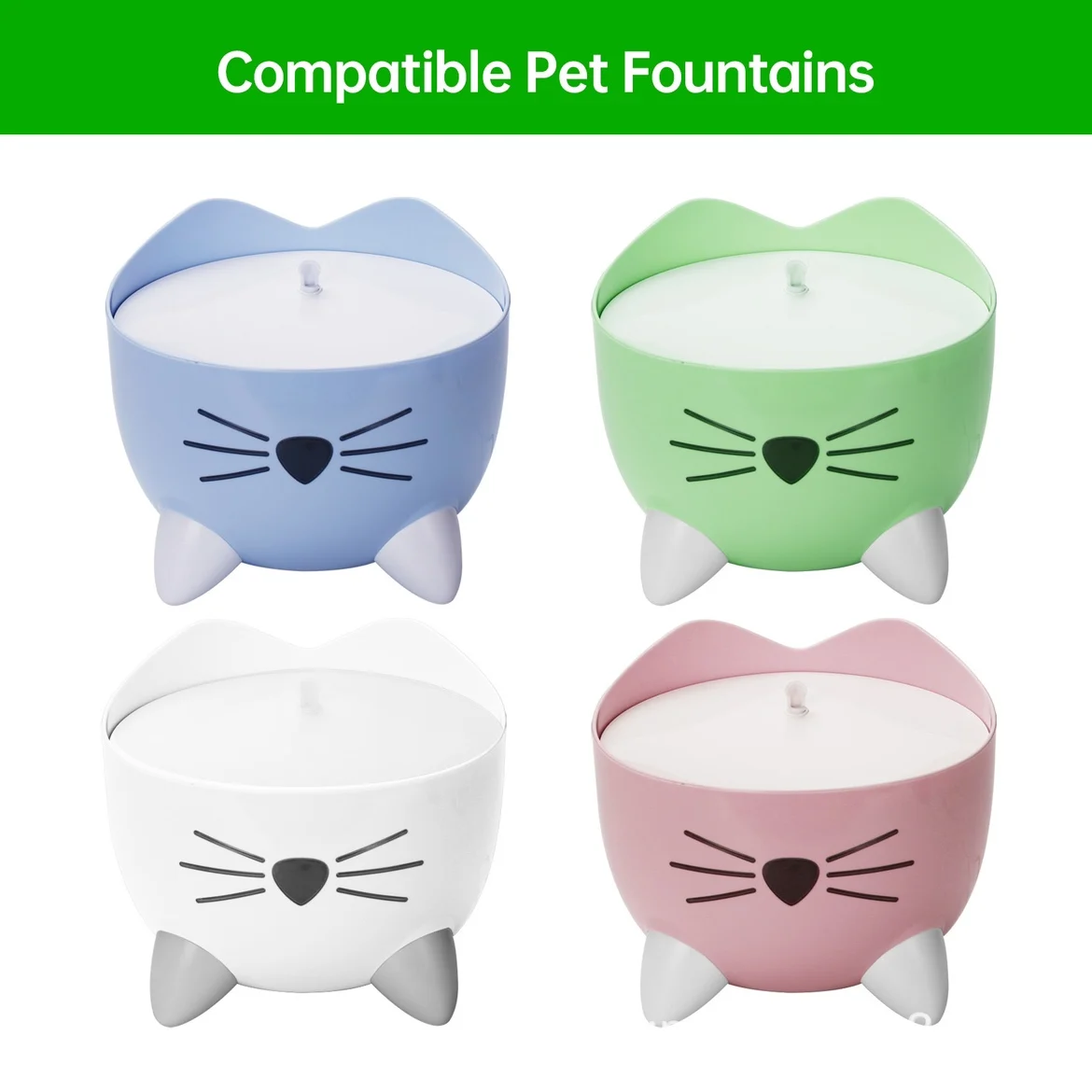 6-24pcs Pet Water Fountain Replacement Filters Cat Water Drinking Fountain Triple Filtration System for PIXI Water Dispenser