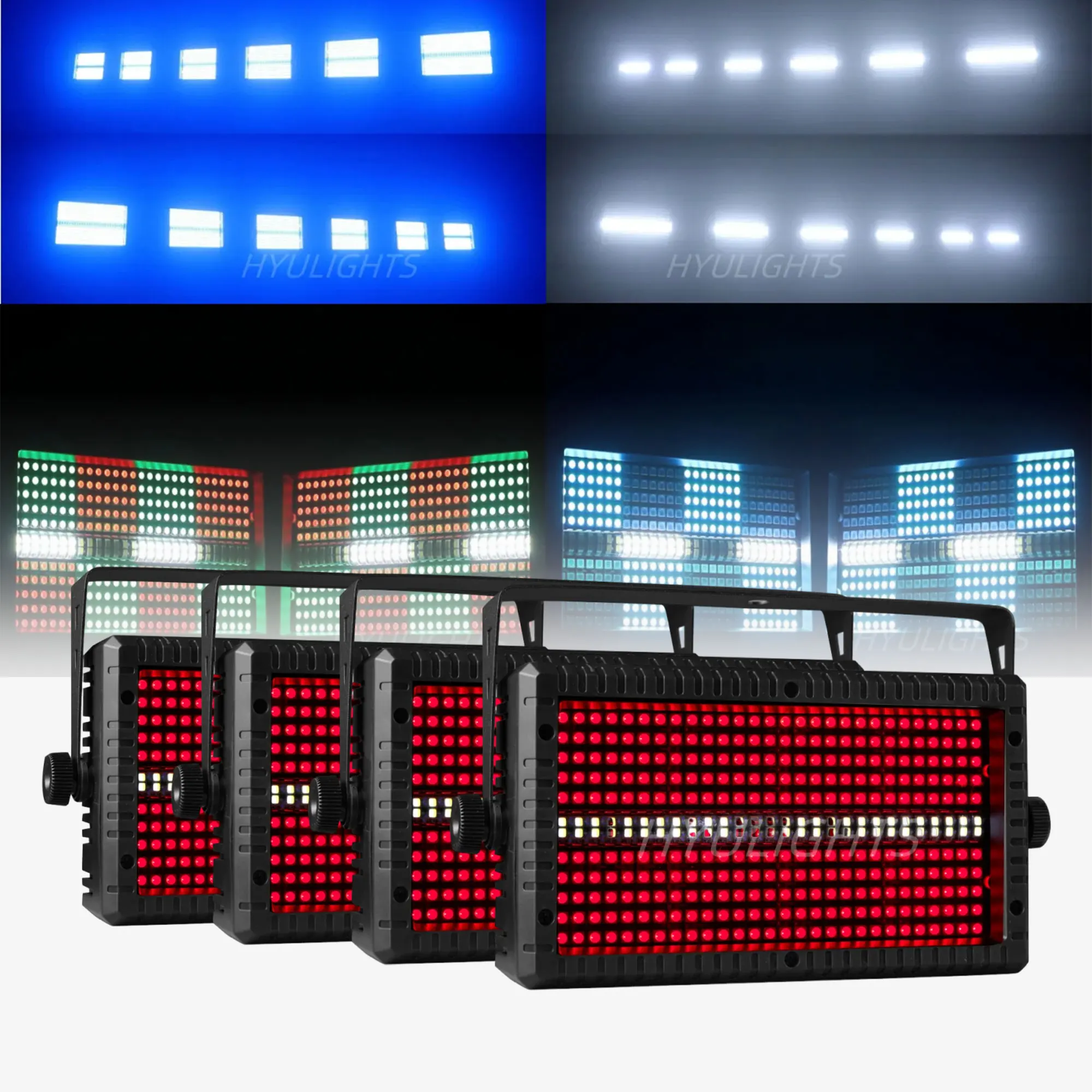 4pcs 60W Mni LED Strobe RGBW 4in1 8 Partition White 8000K DMX Super Bright  Wash Dj Bar Strobe Stage Lighting Effects