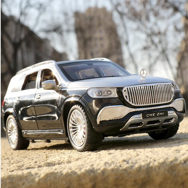 

Модель автомобиля Maybach GLS-Class GLS600 SUV из сплава, модель литая металлическая игрушка, Коллекционная модель автомобиля Luxy со звуком, искусственная модель, детские подарки, 1/24