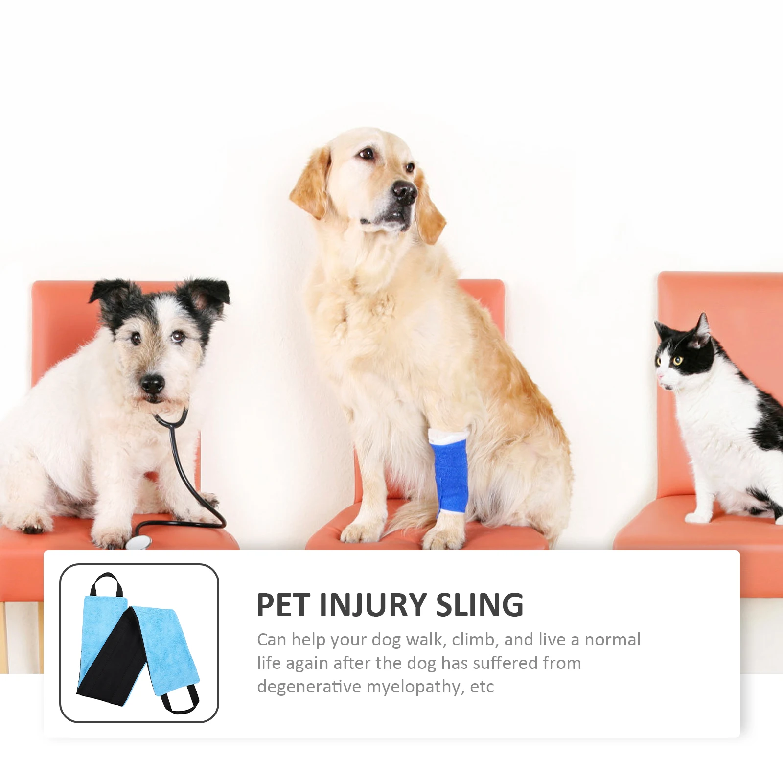 

Pet Auxiliary Belt Dog Rehabilitation Supplies Hip Support Brace Leg Lift Sling Small for Dogs Puppy Carrier