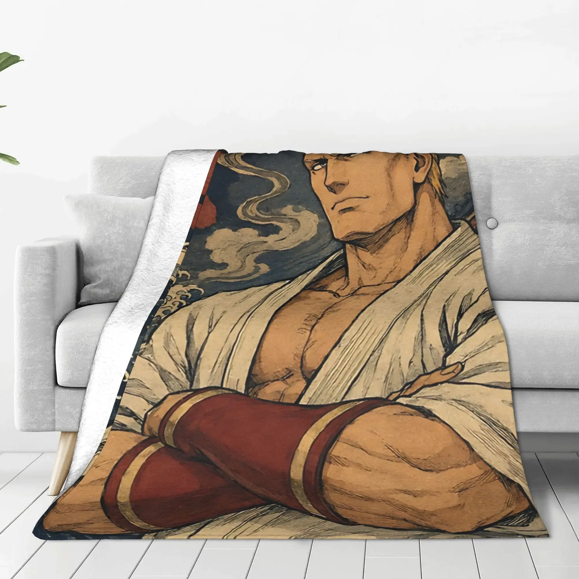 1PC Home Cute Room Decor martial arts gi Blanket Throw Blanket KOF Novelty Warm Blanket All Season