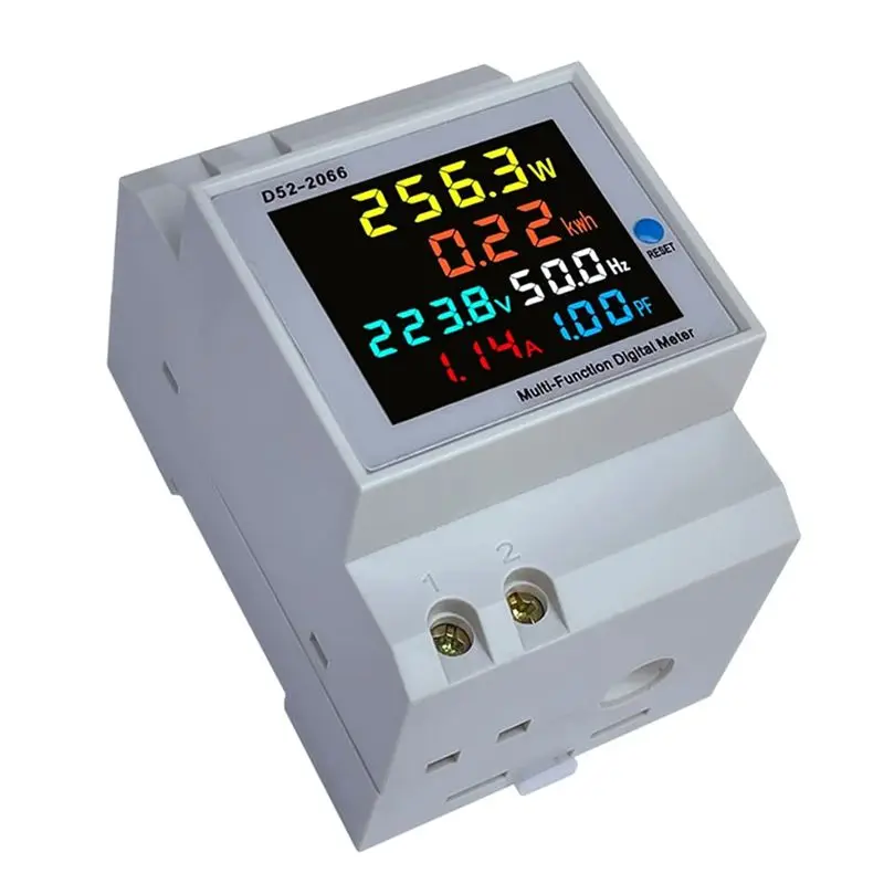 J1UL1N Digital Single Phase Energy Meter Tester Power Usage Monitor AC110V 40V-300V100A Frequency Power Factor Meter Multimeter