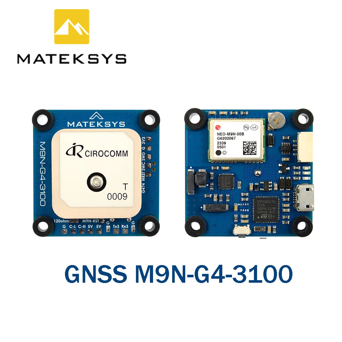 MATEK Mateksys AP_Periph DroneCAN GNSS M9N-G4-3100 GPS Module Precision Module Patch Antenna For RC FPV Long Range Drone