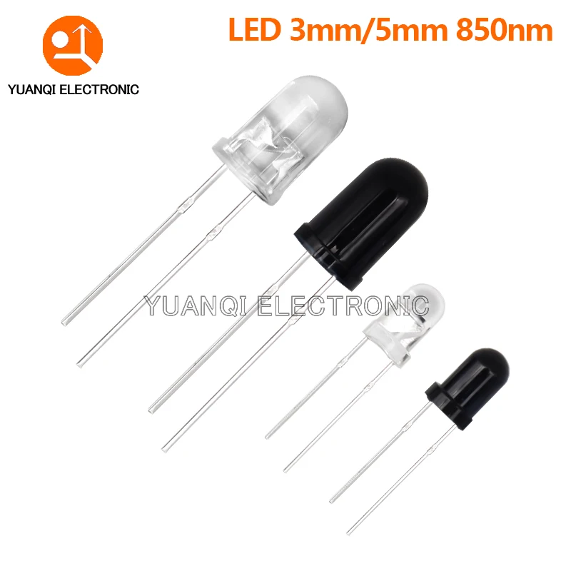 10pcs 3mm 5mm 850nm LED Infrared Emitter and IR Receiver Diode for arduino