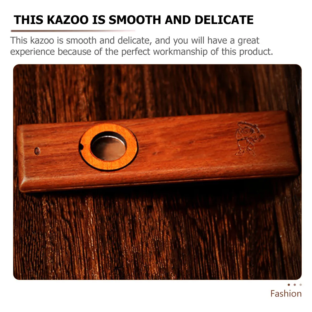 High Quality Wooden Kazoo Vintage Ukulele Guitar Partner Musical Instrument Kazoo for Beginners Wooden Adults Kazoos