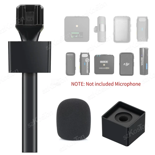 Adaptador de micrófono con mango inalámbrico para entrevista, Compatible con DJI Rode, micrófono GO inalámbrico para Vlogging, Podcast, reporteros, YouTube