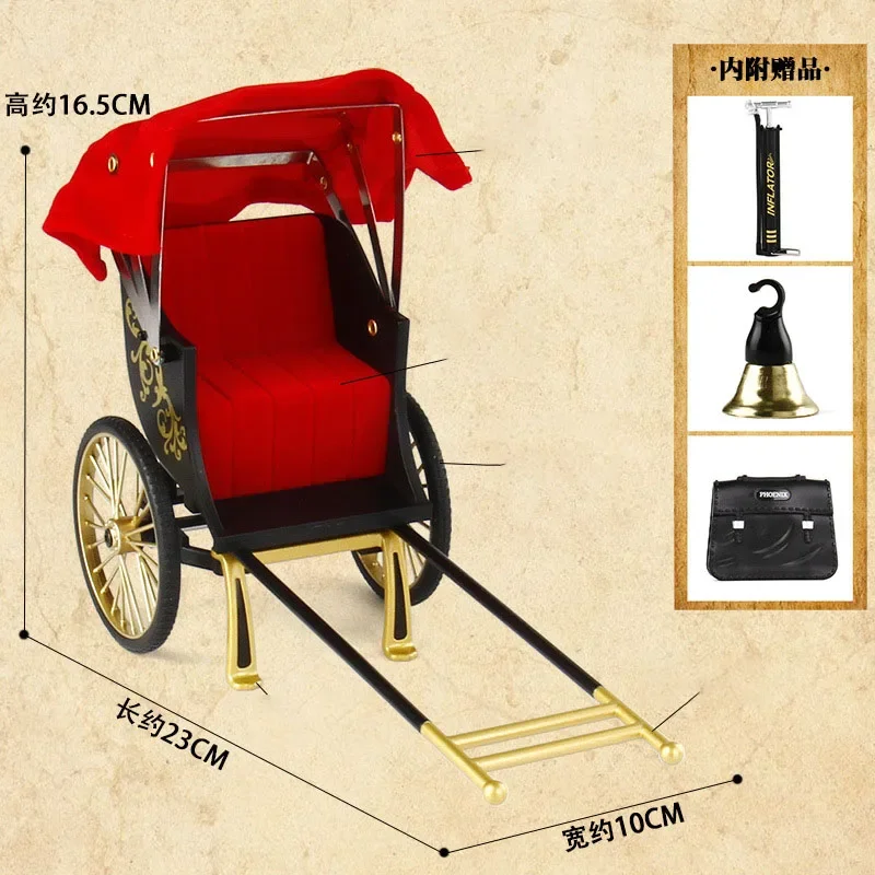 

1/32 Scale Rickshaw Diecast Pull Cart Alloy Car Model Retro Collectible Nostalgic Ornament Display Gift Toy