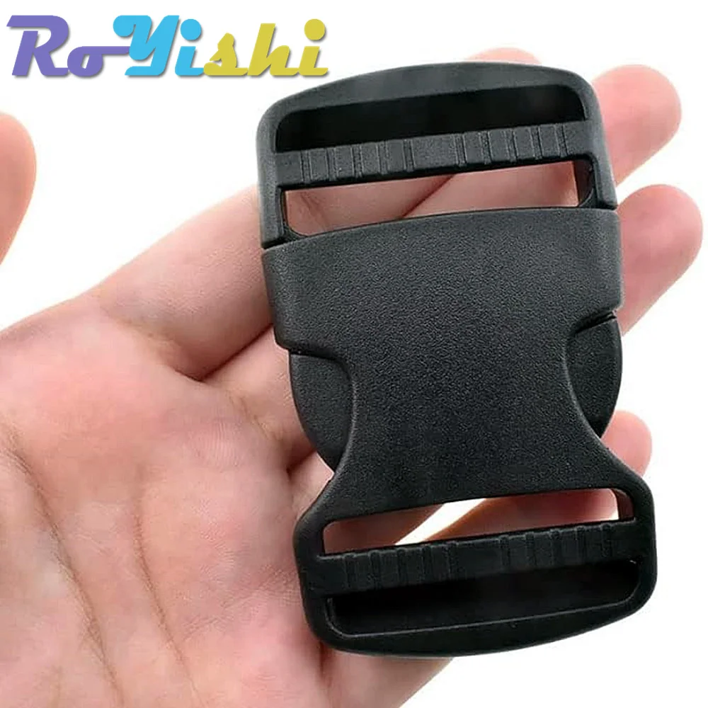 1Pcs 20-50mm Plastic Side Release Buckles Slimwaist Backpack Straps Webbing Black