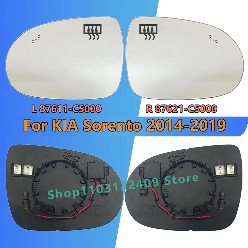 With BSD For KIA Sorento 2014 2015 2016 2017 2018 2019 Left/Right Side Rearview Mirror Glass 87611-C5000 87621-C5000/Car Parts