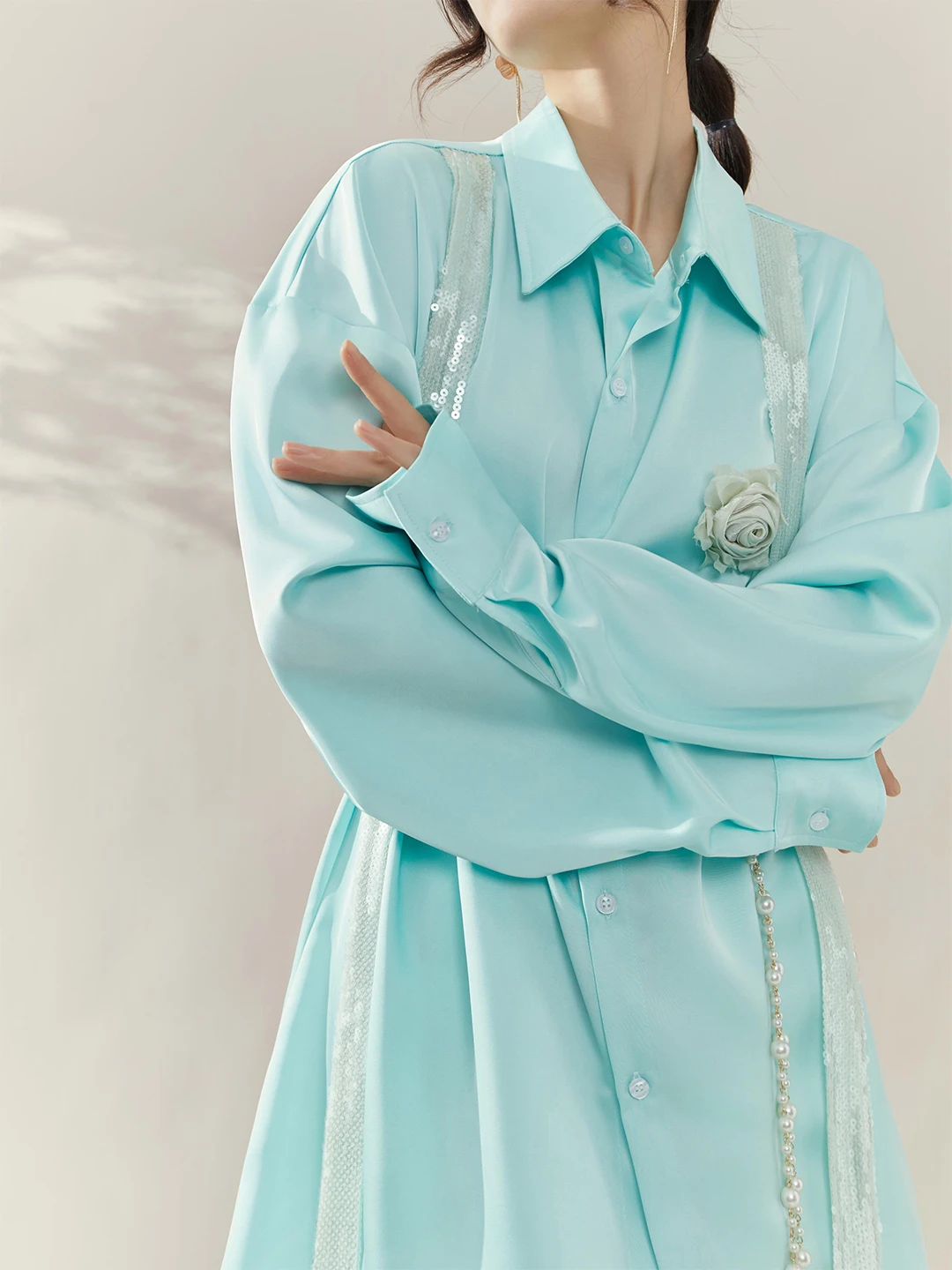 

Ретро-рубашка с длинным рукавом для женщин, свободный крой, дизайнерская модель, новинка ранней осени, дышащая, из полиэфирного волокна