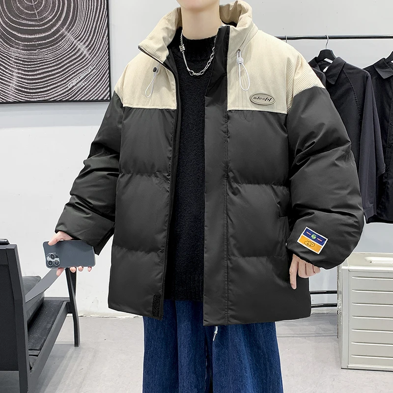 Men's Fashion, Leisure, Comfort and Warmth In Winter Cotton-padded Jacket Korean Version of Thickened Stand Collar Zipper Coat