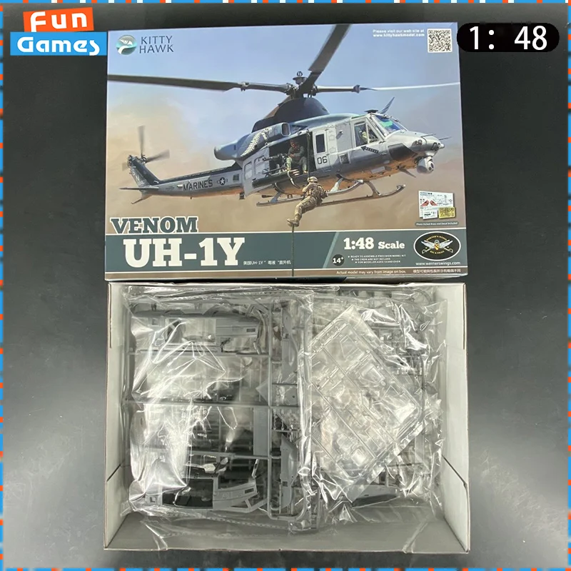 Kitty HAWK 1/48 United States Navy Assembly Model Uh-1y Assembling Helicopter Uncolored Custom Ornament Children Birthday Gift