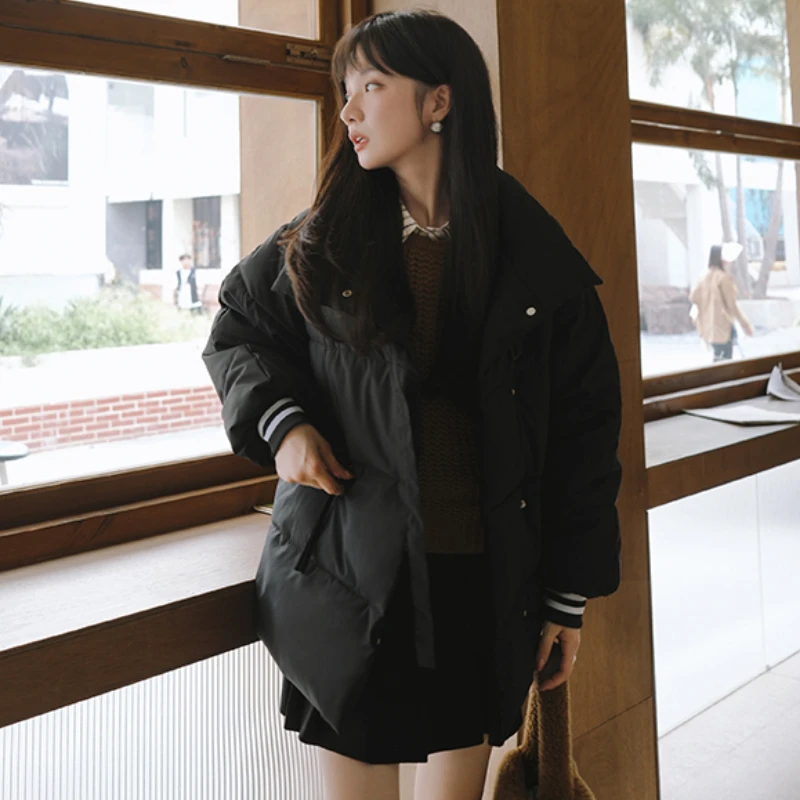 Winter New in Parkas Women Simple Thick Warm Outwear Casual High Street Gentle Commuter Fashion Soft All-match Simple Ulzzang