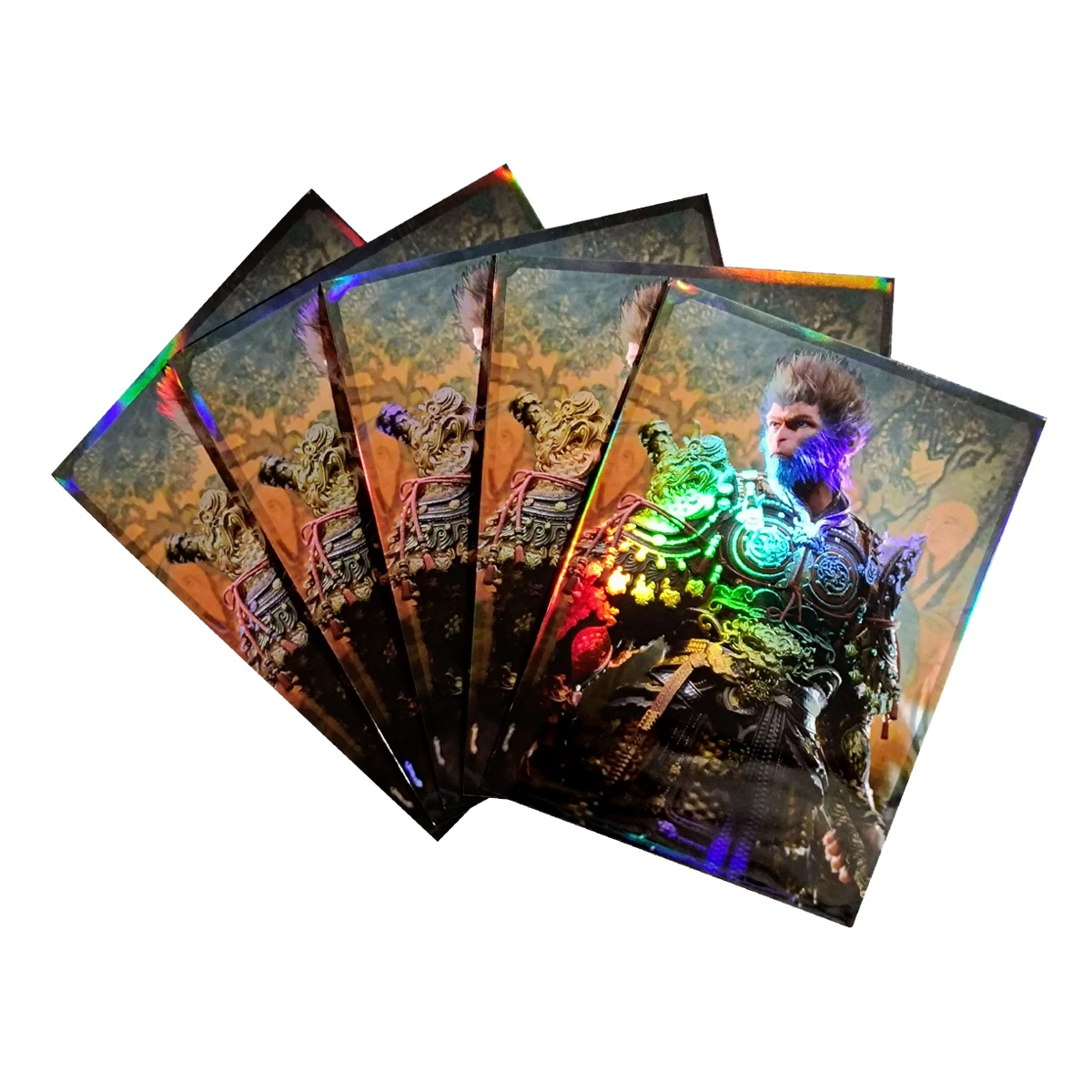 60ct Holographic Art Monkey WKONG Rainbow Foil Card Sleeve 67x92mm Outer Picture Protector Shinny Cover For MTG Standard Size