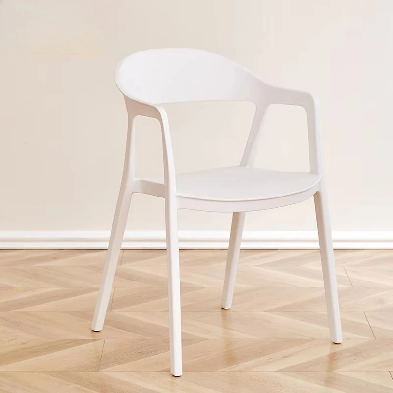 

Modern simple and colorful dining chair, living room chair, plastic stackable armchair, leisure chair, garden chair