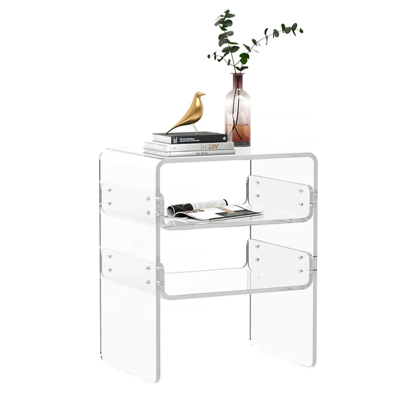 

Acrylic transparent bedside table, living room, household bedside storage cabinet, few small table shelves by the bedroom