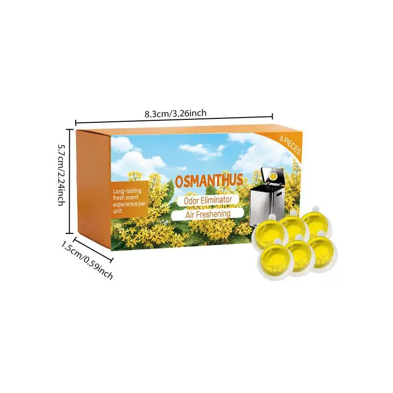 Sticky Trash Can Deodorizer Pods Long Lasting Fragrance Effective Odor Remover 1 Box for Household Bathroom Kitchen
